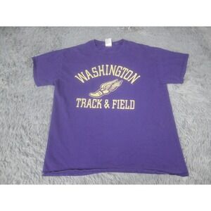 Washington Track & Field Shirt Mens Large Purple New Agenda Running Graphic Tee